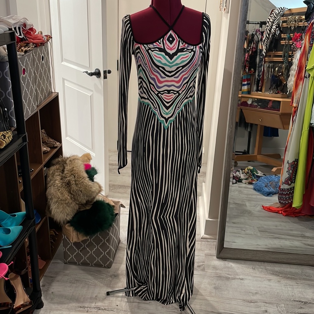 Nocturne Zebra Print Maxi Dress